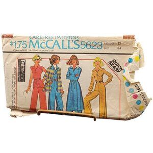 Vintage 1970s McCalls 5623 Pattern Misses Jacket & Jumpsuit Size 12 Bust 34 Sewi